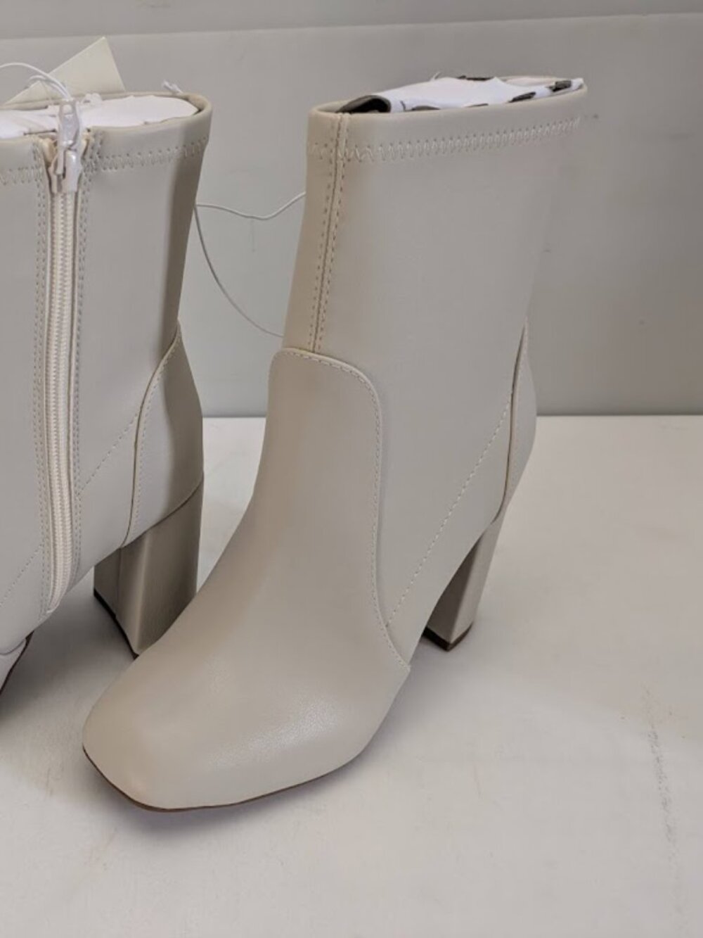 A New Day Women's Block Heels Penelope Ankle Boots - Off White Size 5 1/2 W